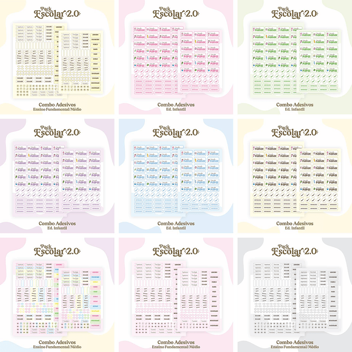 Pacote Adesivos Escolares em Pdf 2