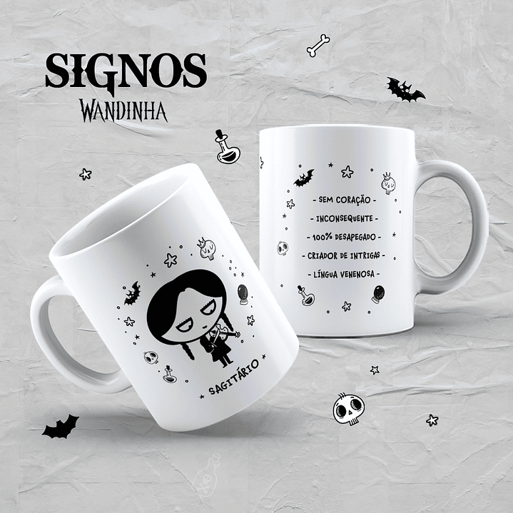 24 Artes Caneca Signos Wandinha Jenna Ortega em Jpg 4
