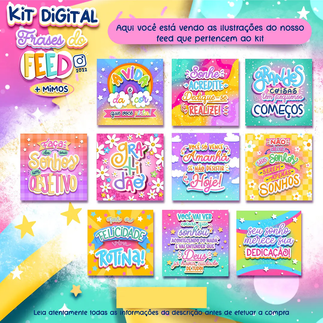 Kit Digital Frases do Feed em Png 4