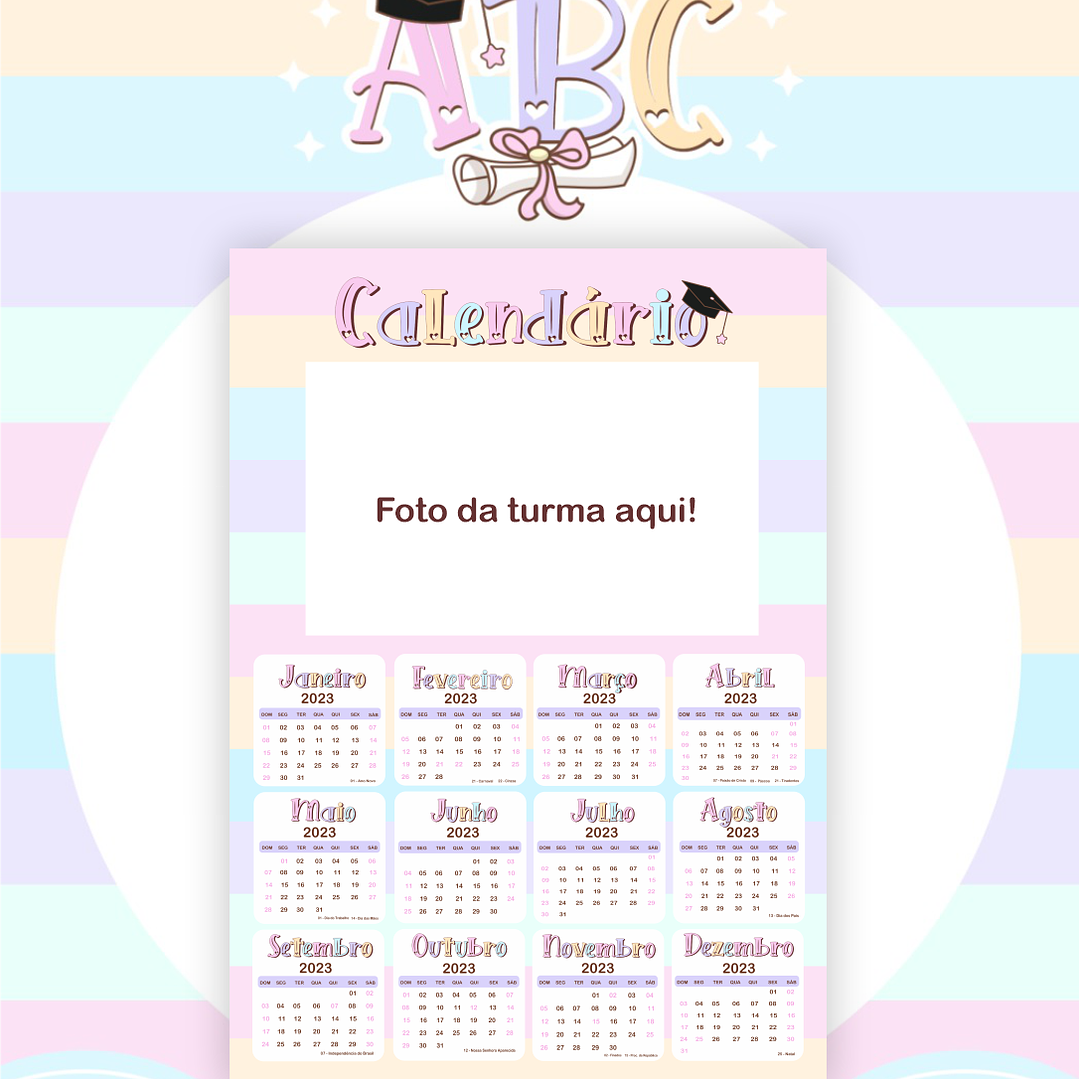 Kit Digital Formatura ABC Menino e Menina  em Png 3