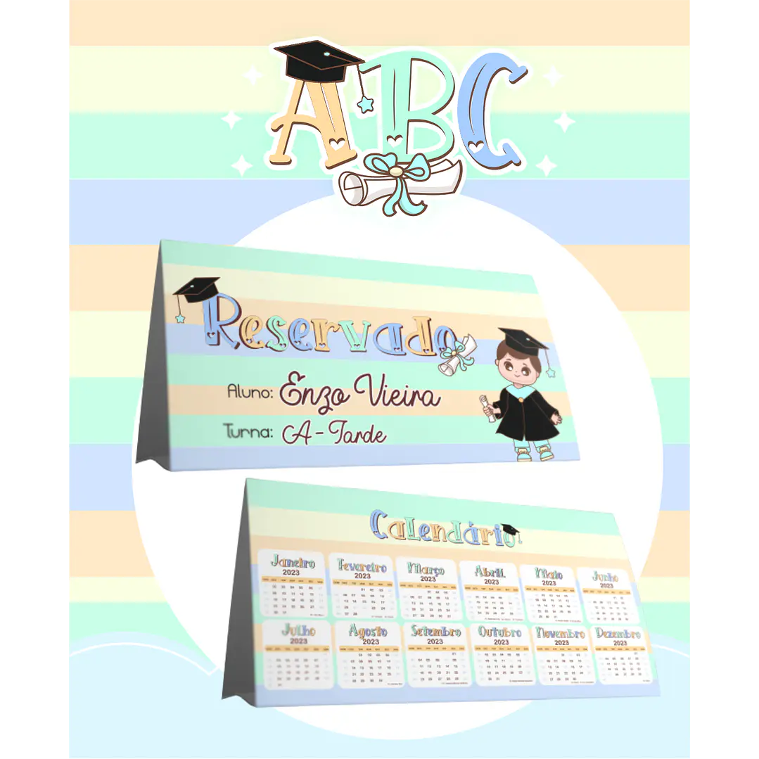 Kit Digital Formatura ABC Menino e Menina  em Png 6