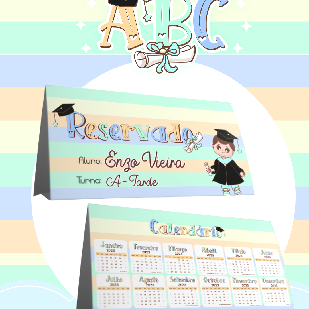 Kit Digital Formatura ABC Menino e Menina  em Png 8