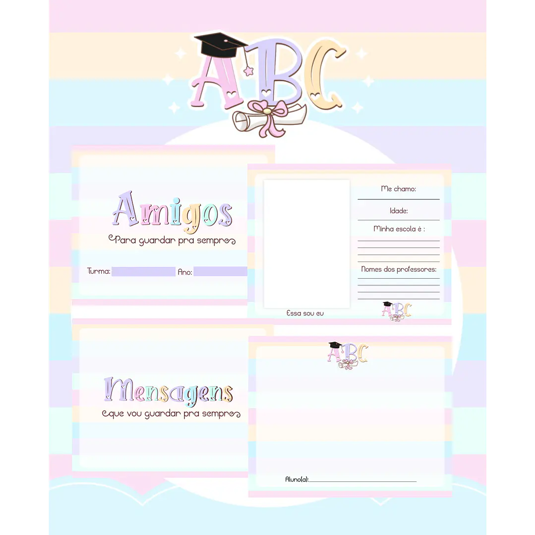Kit Digital Formatura ABC Menino e Menina  em Png 7