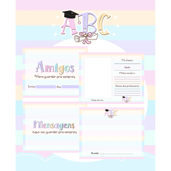 Kit Digital Formatura ABC Menino e Menina  em Png 7