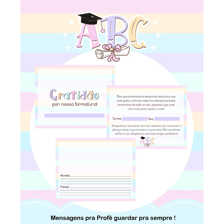 Kit Digital Formatura ABC Menino e Menina  em Png 8