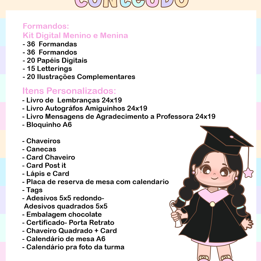 Kit Digital Formatura ABC Menino e Menina  em Png 11