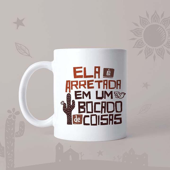 Artes para Caneca Mulheres Xilogravura em Jpg 4