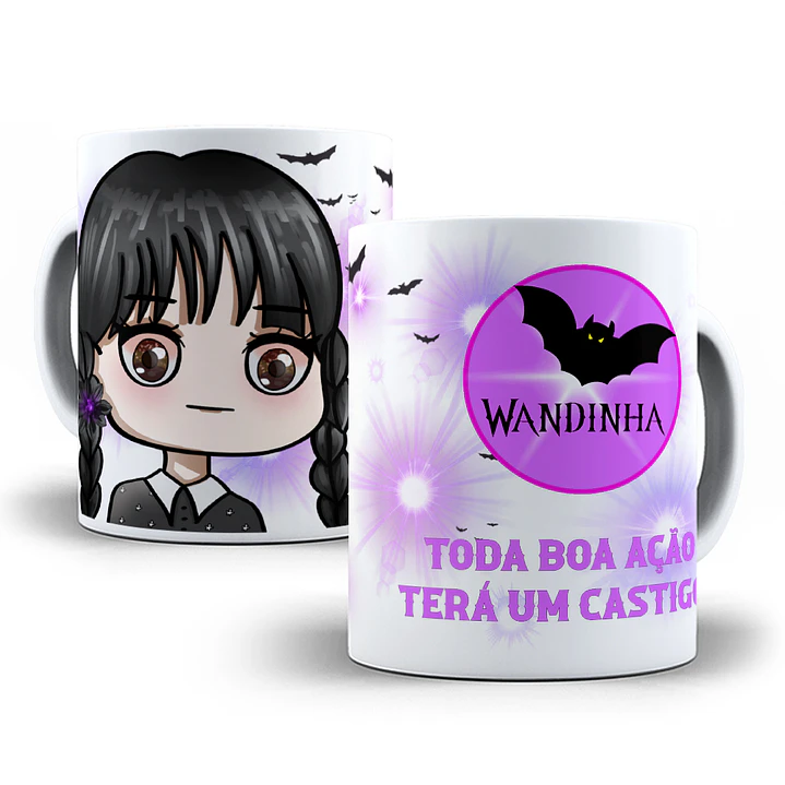 5 Artes Caneca Wandinha Jenna Ortega Sublimação Baixar Grátis  1
