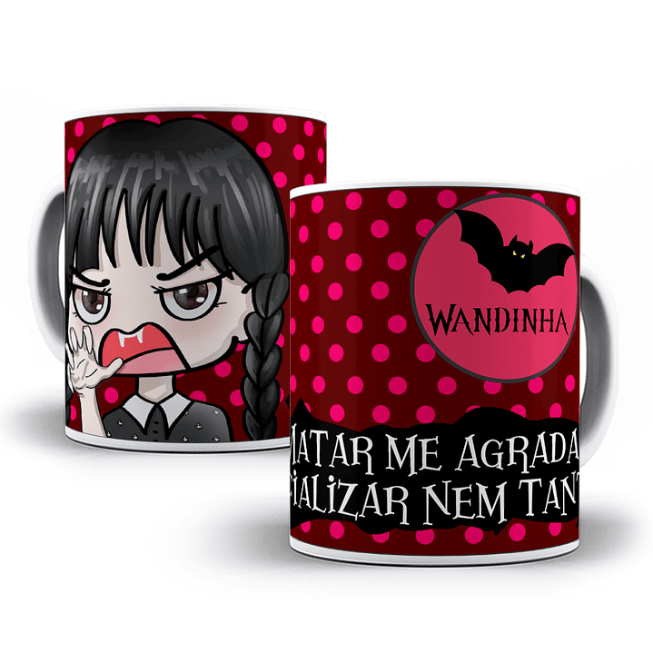 5 Artes Caneca Wandinha Jenna Ortega Sublimação Baixar Grátis  4