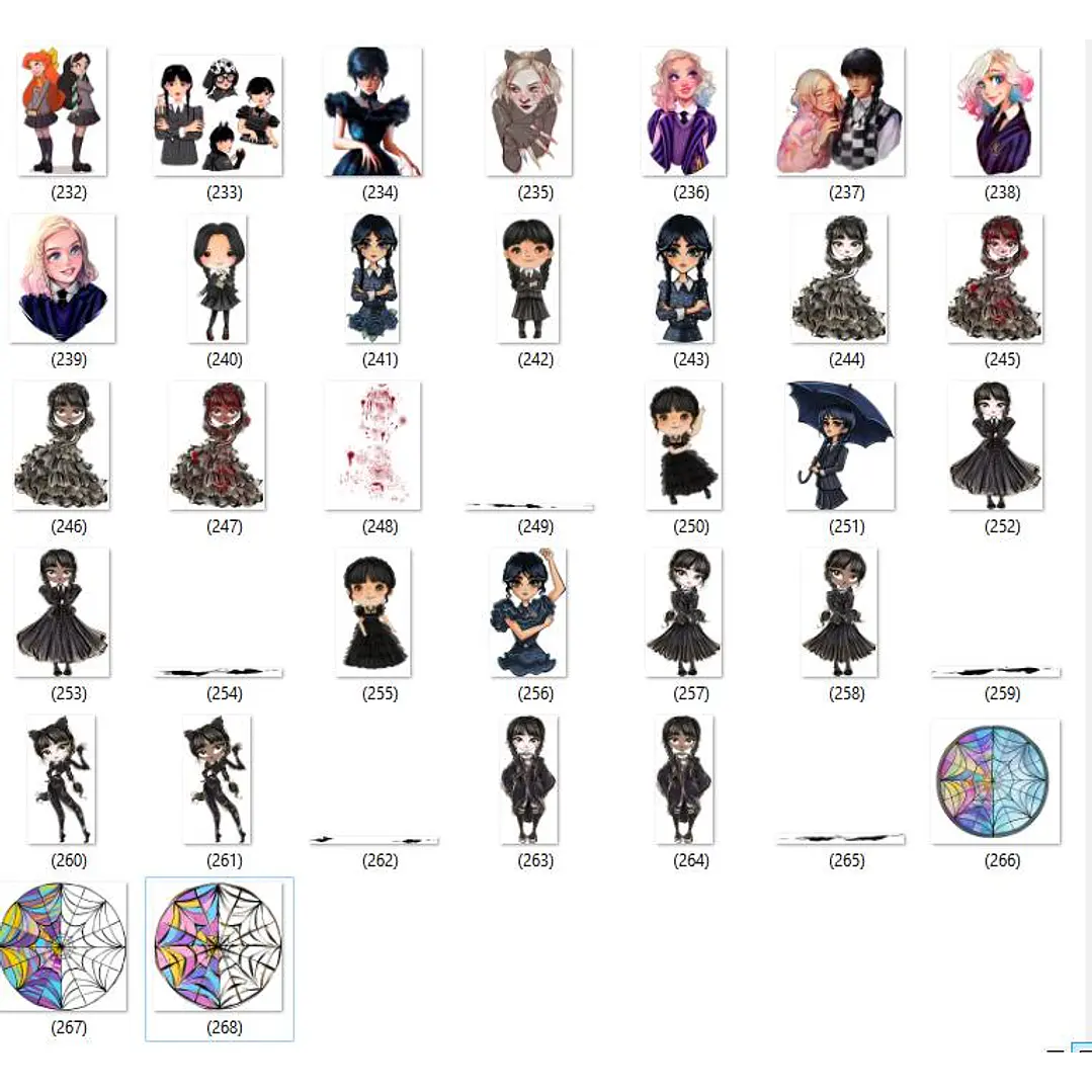 Kit Digital Wandinha Jenna Ortega Novo Arquivo Png  4
