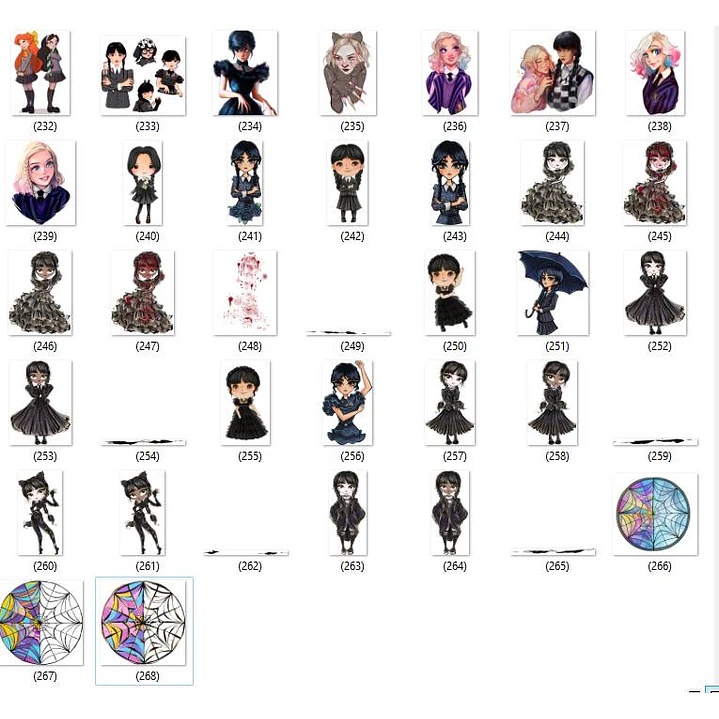 Kit Digital Wandinha Jenna Ortega Novo Arquivo Png  4