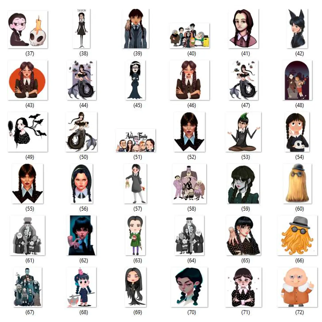 Kit Digital Wandinha Jenna Ortega Novo Arquivo Png  7