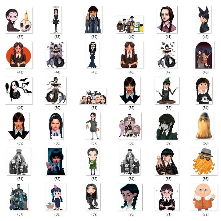 Kit Digital Wandinha Jenna Ortega Novo Arquivo Png  7