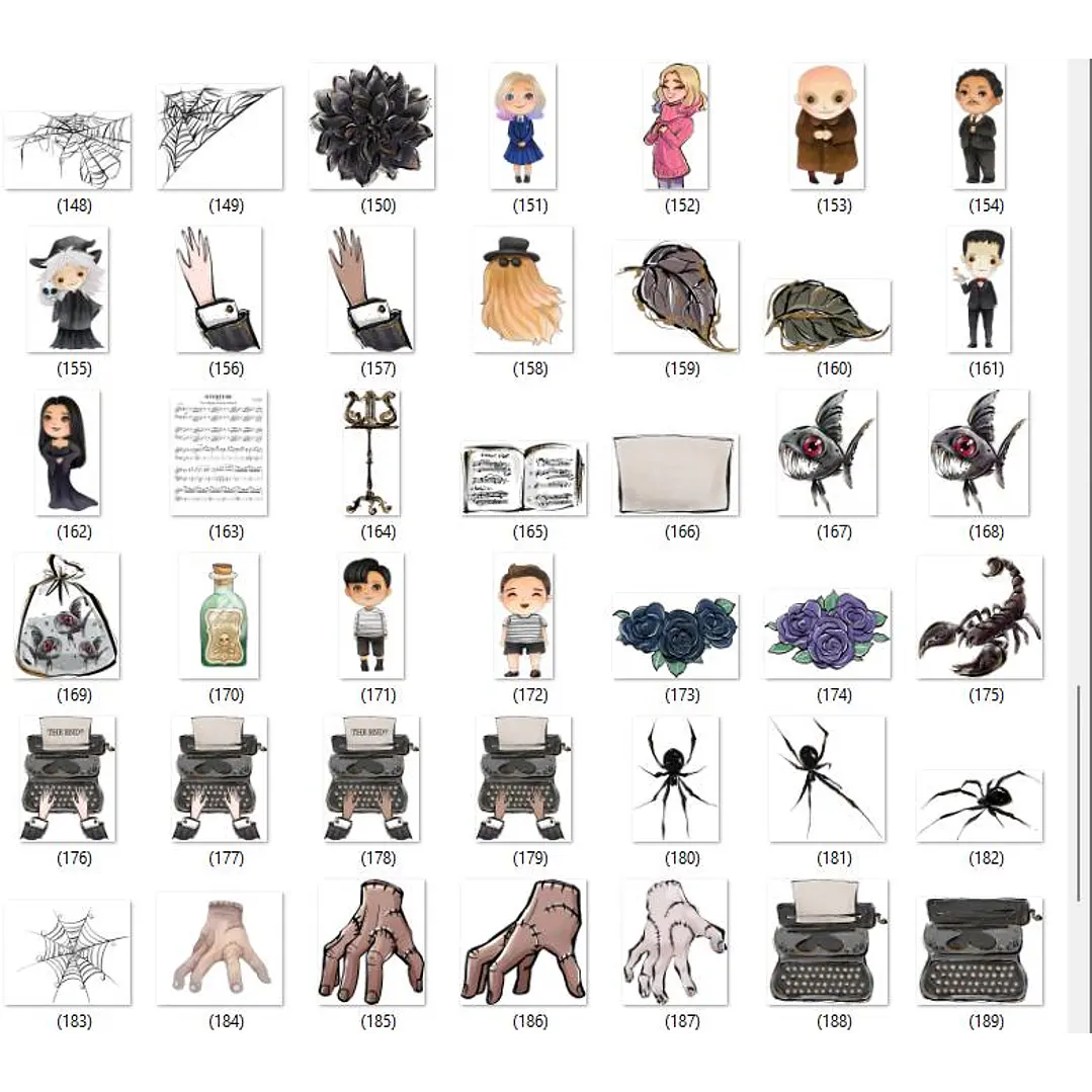Kit Digital Wandinha Jenna Ortega Novo Arquivo Png  9