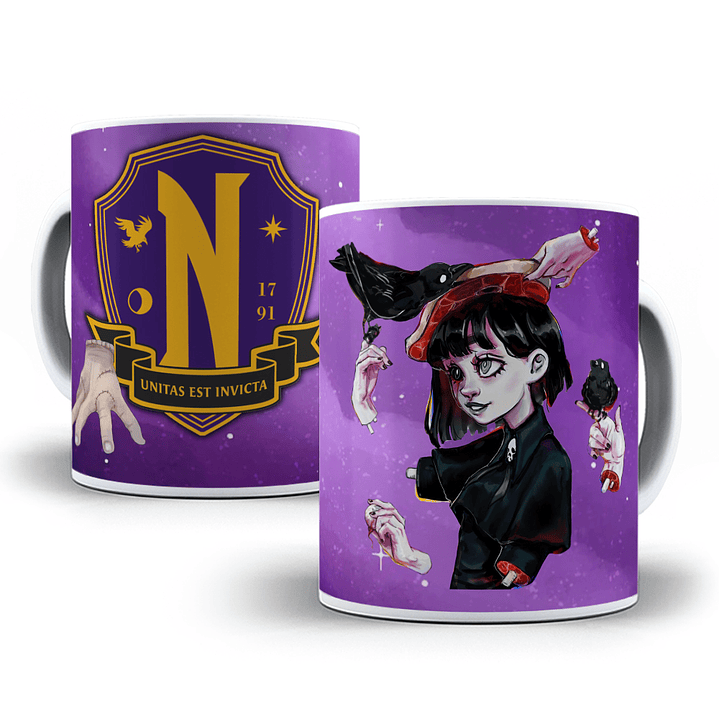 22 Artes Caneca Wandinha Jenna Ortega em Corel Draw + Jpg  4