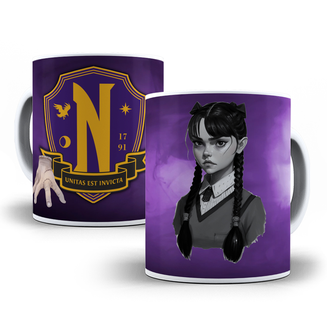 22 Artes Caneca Wandinha Jenna Ortega em Corel Draw + Jpg  6