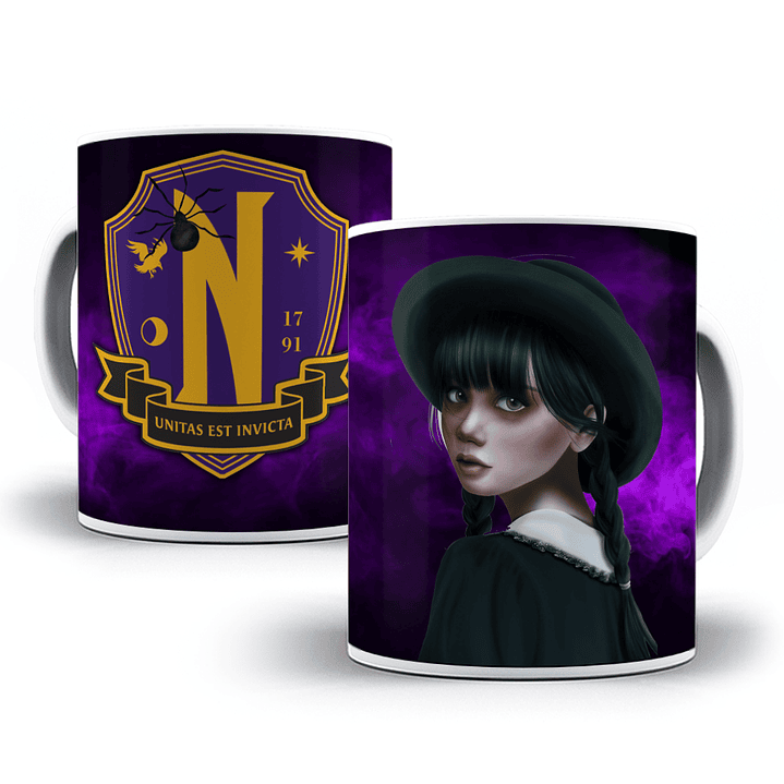 22 Artes Caneca Wandinha Jenna Ortega em Corel Draw + Jpg  7