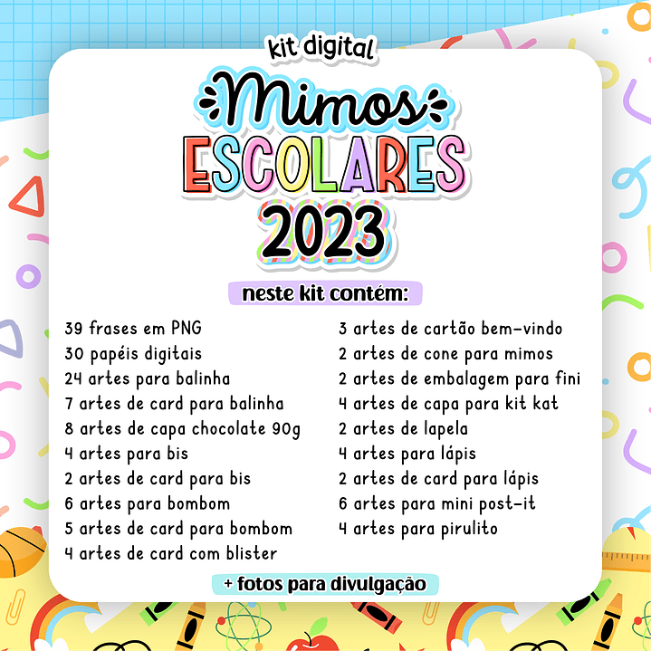 Kit Digital Mimos Escolares Pronto para Imprimir 2