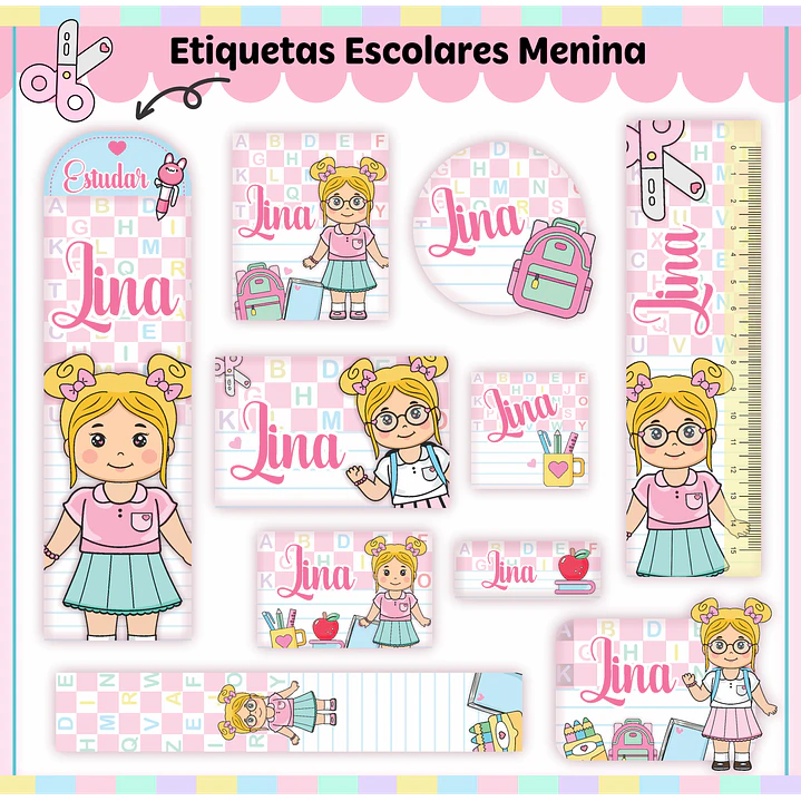 Kit Escolar Caderno Aluninhas 2023 em Pdf e Png 8