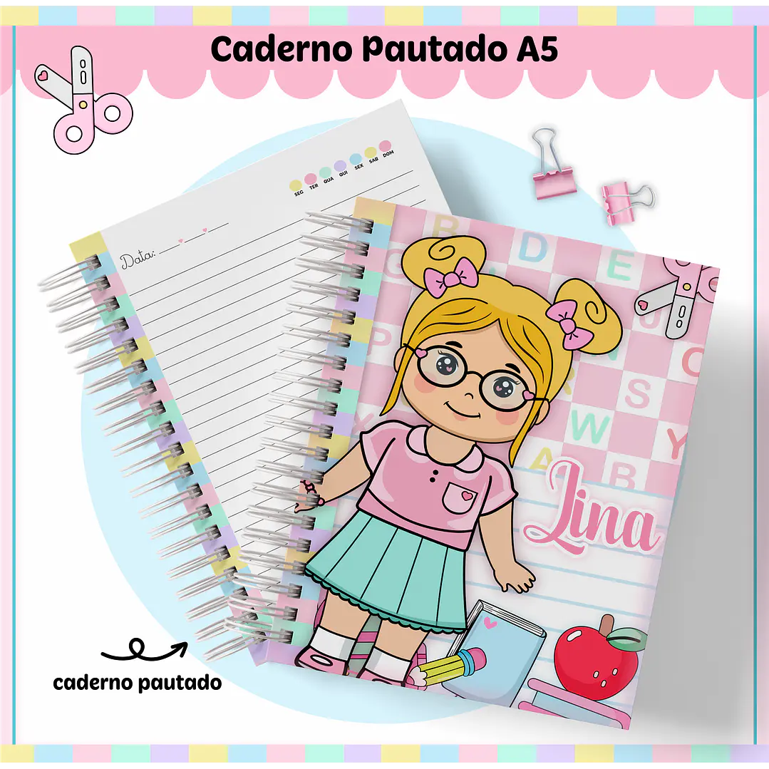 Kit Escolar Caderno Aluninhas 2023 em Pdf e Png 3