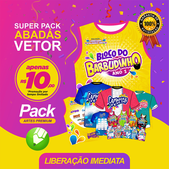 300 Artes Vetor Abadás Carnaval Arquivos Editável em Corel Draw 1