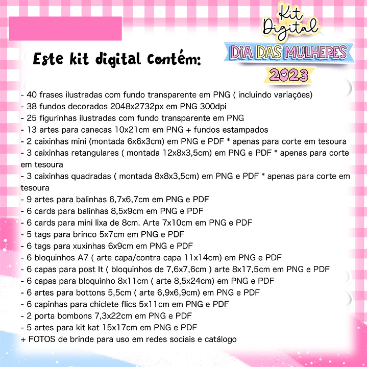 Kit Digital Dia das Mulheres Completo em Png  2
