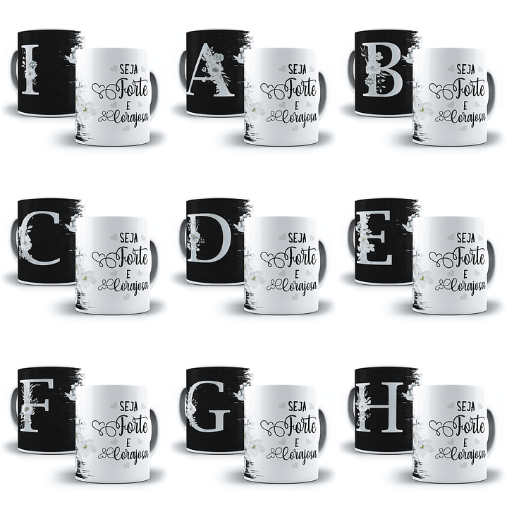 26 Arte para Caneca Alfabeto Aquarela Azul em CorelDraw + Jpg  1