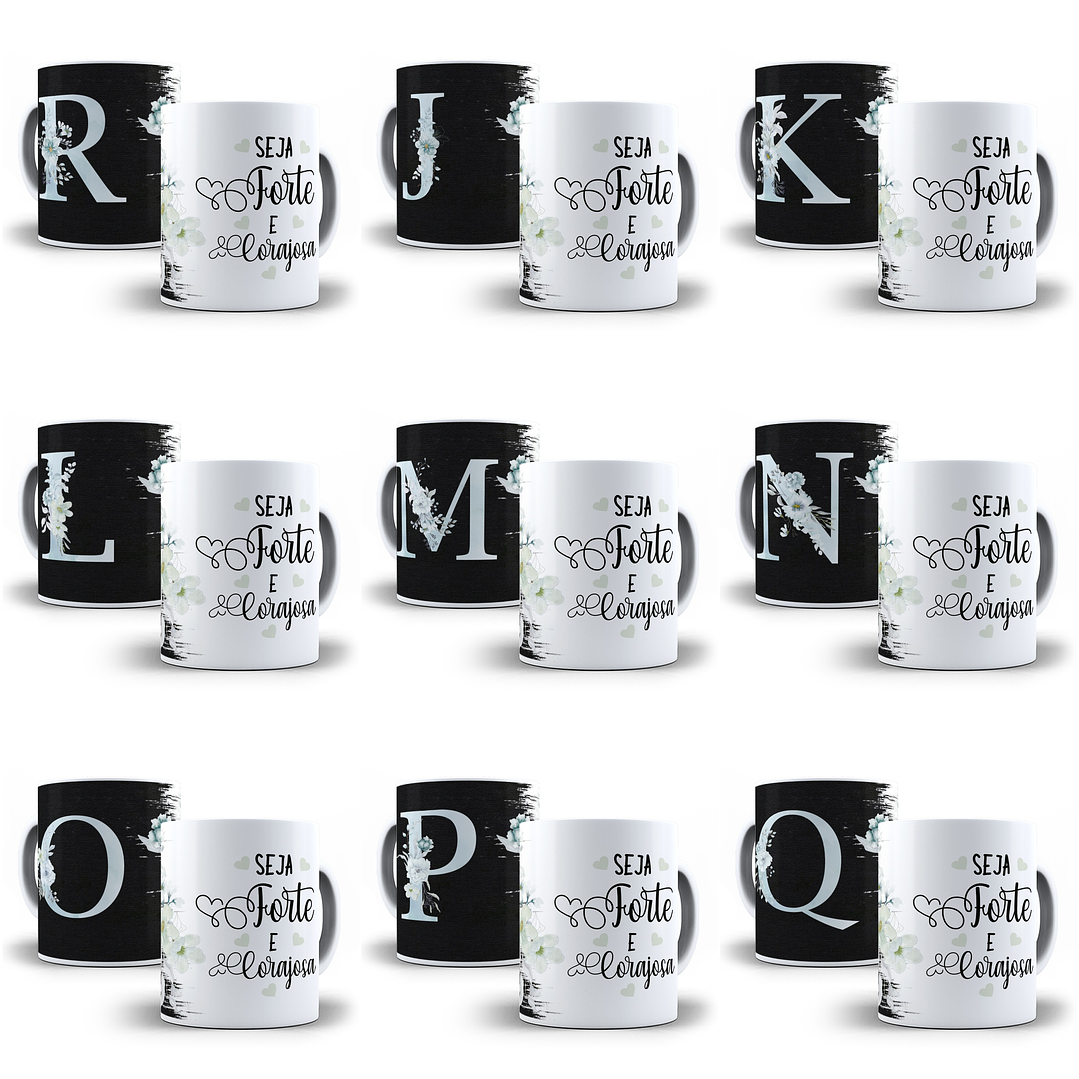 26 Arte para Caneca Alfabeto Aquarela Azul em CorelDraw + Jpg  2