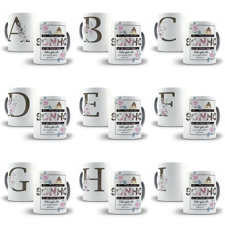 26 Arte para Caneca Alfabeto Aquarela Marrom em CorelDraw + Jpg   1