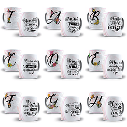 26 Arte para Caneca Alfabeto Borboleta em CorelDraw + Jpg   