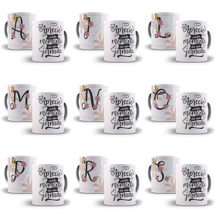 25 Artes para Caneca Alfabeto Delicado em CorelDraw + Jpg   1