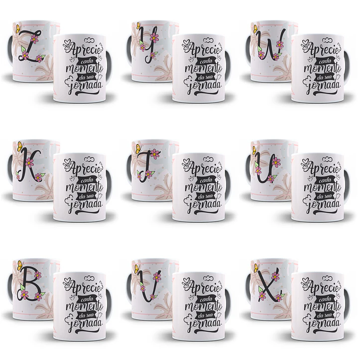 25 Artes para Caneca Alfabeto Delicado em CorelDraw + Jpg   2