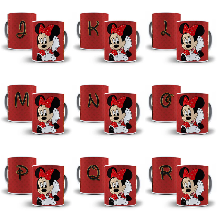26 Arte para Caneca Alfabeto Minnie Vermelho em Jpg   1