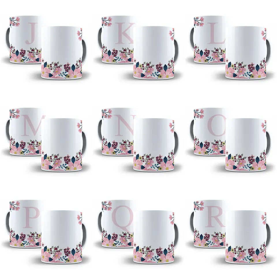 26 Arte para Caneca Alfabeto Rosa e Azul em Jpg  2