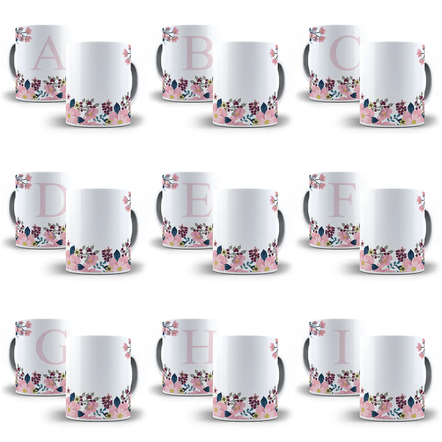 26 Arte para Caneca Alfabeto Rosa e Azul em Jpg  3