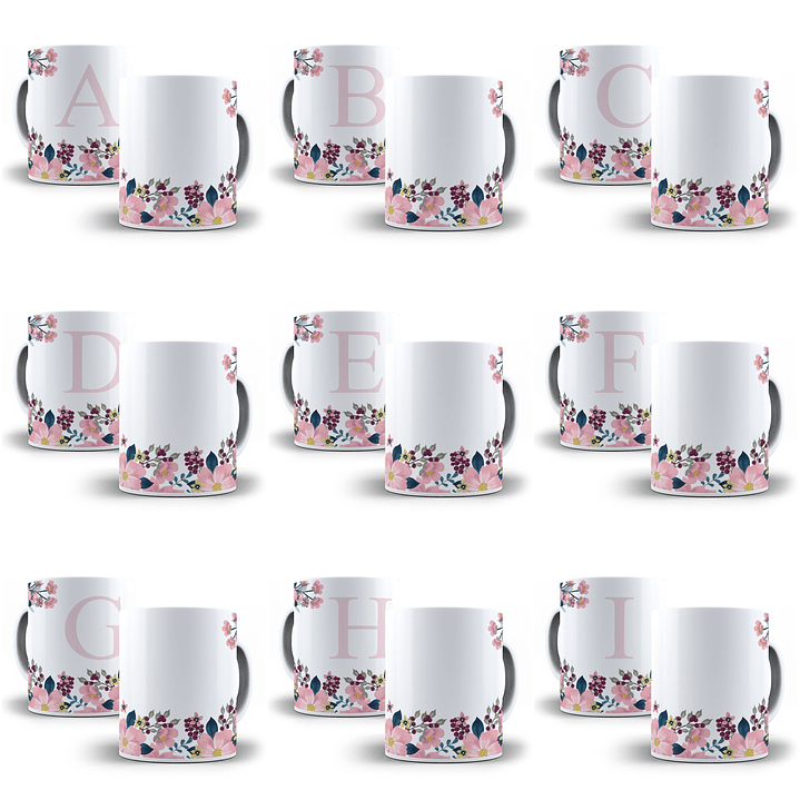 26 Arte para Caneca Alfabeto Rosa e Azul em Jpg  3