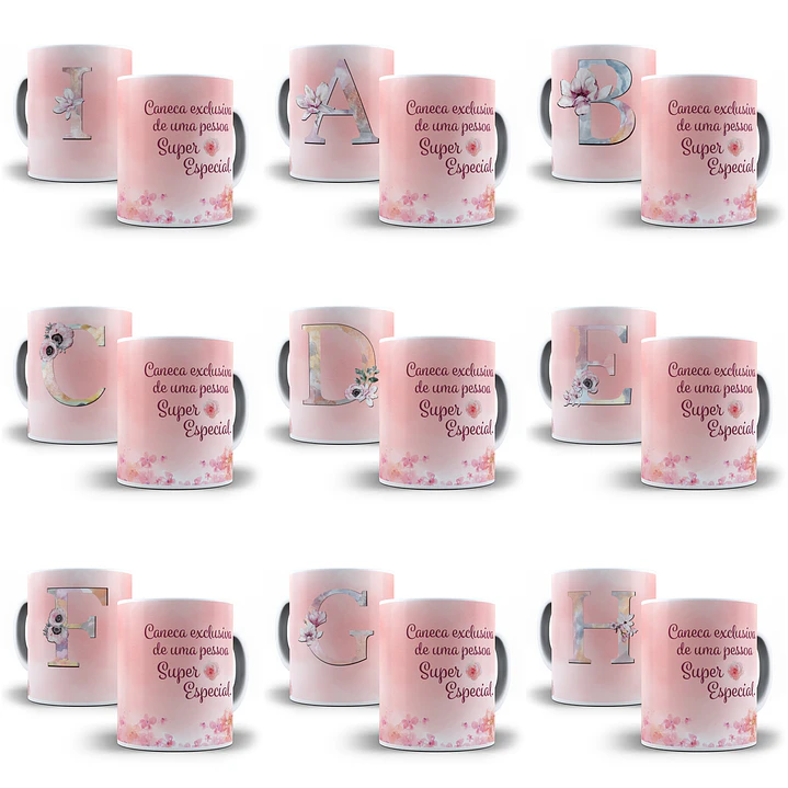 53 Arte para Caneca Alfabeto Rosa em Photoshop + Jpg  2