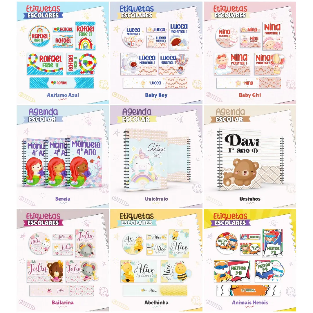 Coleção Capas para Agendas + Etiquetas em Jpg 13