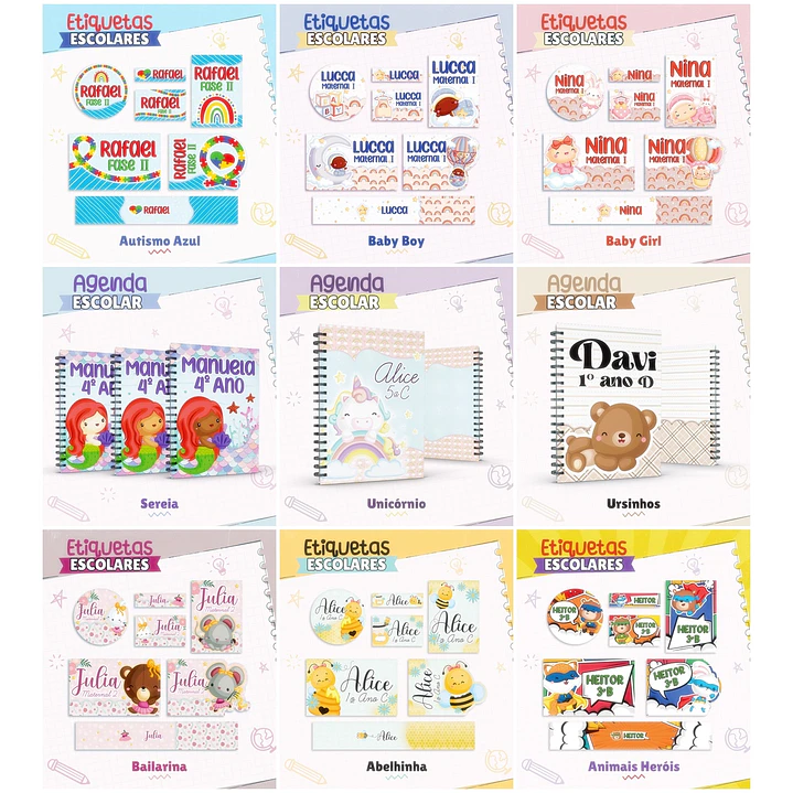 Coleção Capas para Agendas + Etiquetas em Jpg 13