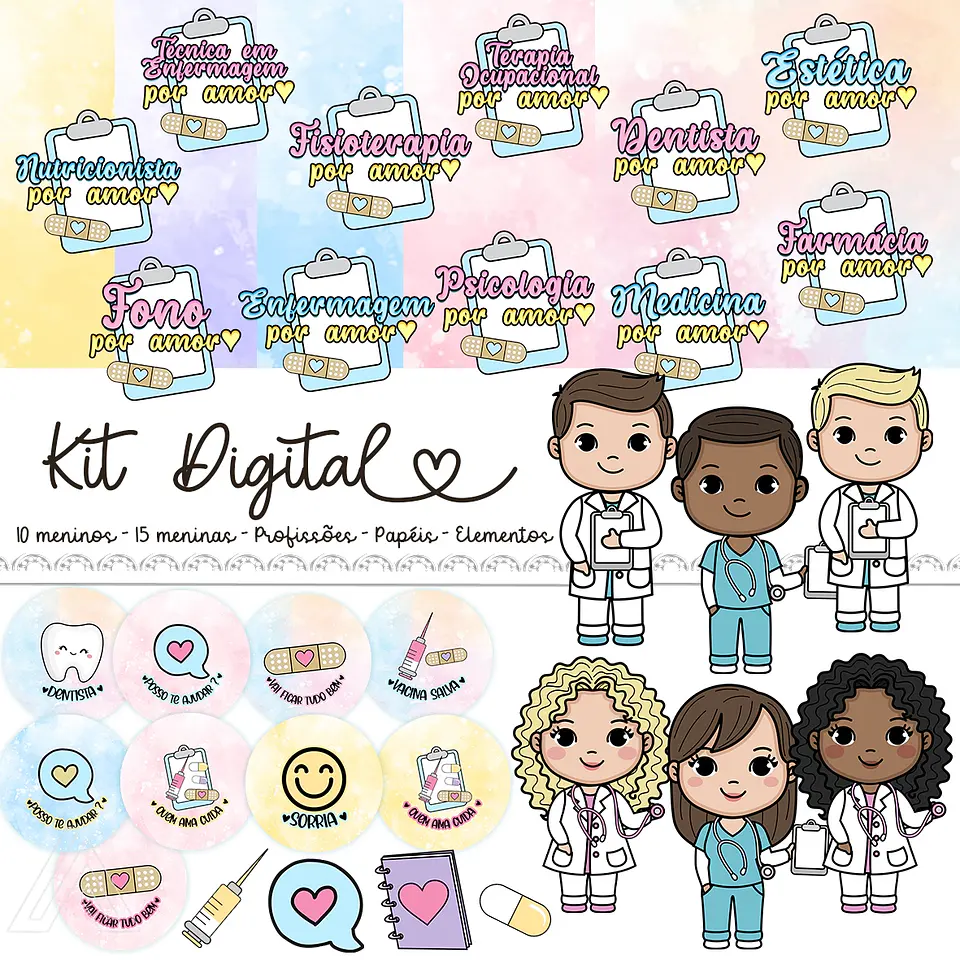 Kit Digital Profissões Área da Saúde sem fundo Png  2