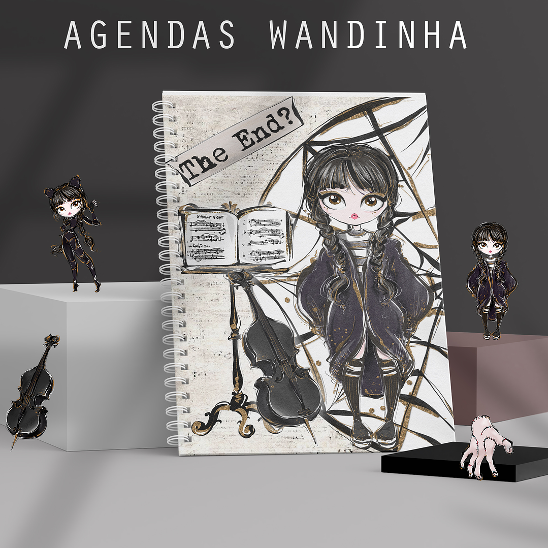 Kit Digital Sublimação Wandinha Glitter Baixar Grátis   7