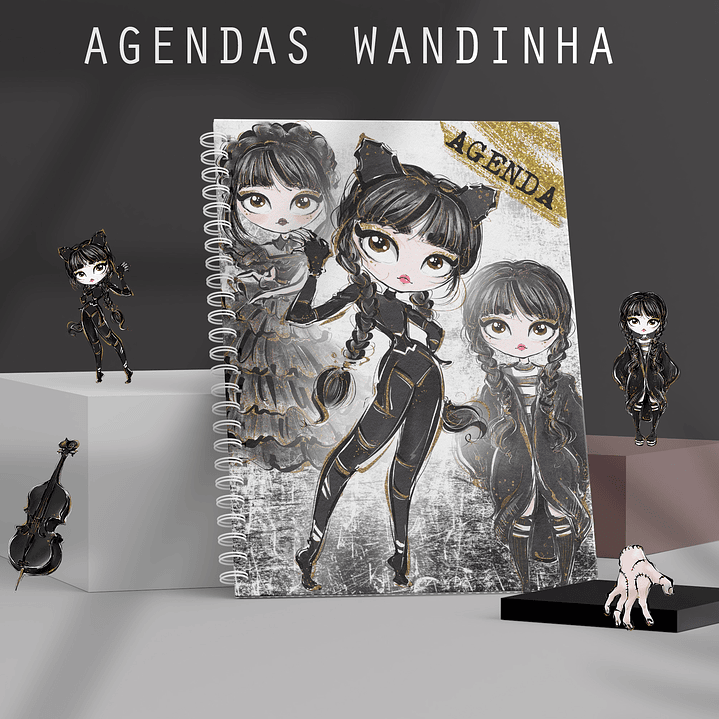 Kit Digital Sublimação Wandinha Glitter Baixar Grátis   6