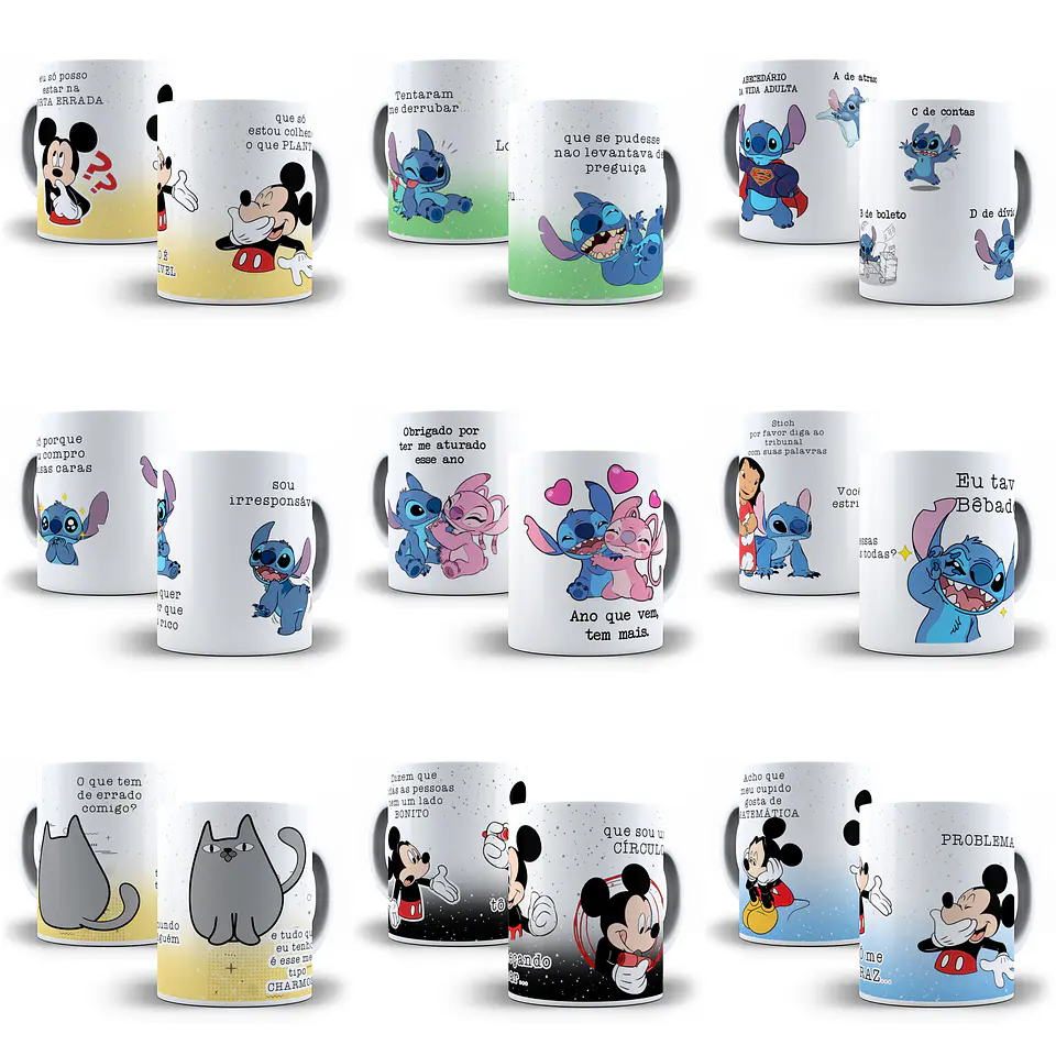 Artes para Caneca Frases Engraçadas Personagens em Jpg  2
