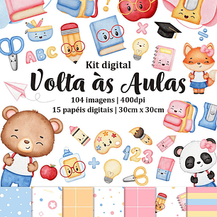 Kit Digital Volta as Aulas Bichinhos sem fundo Png