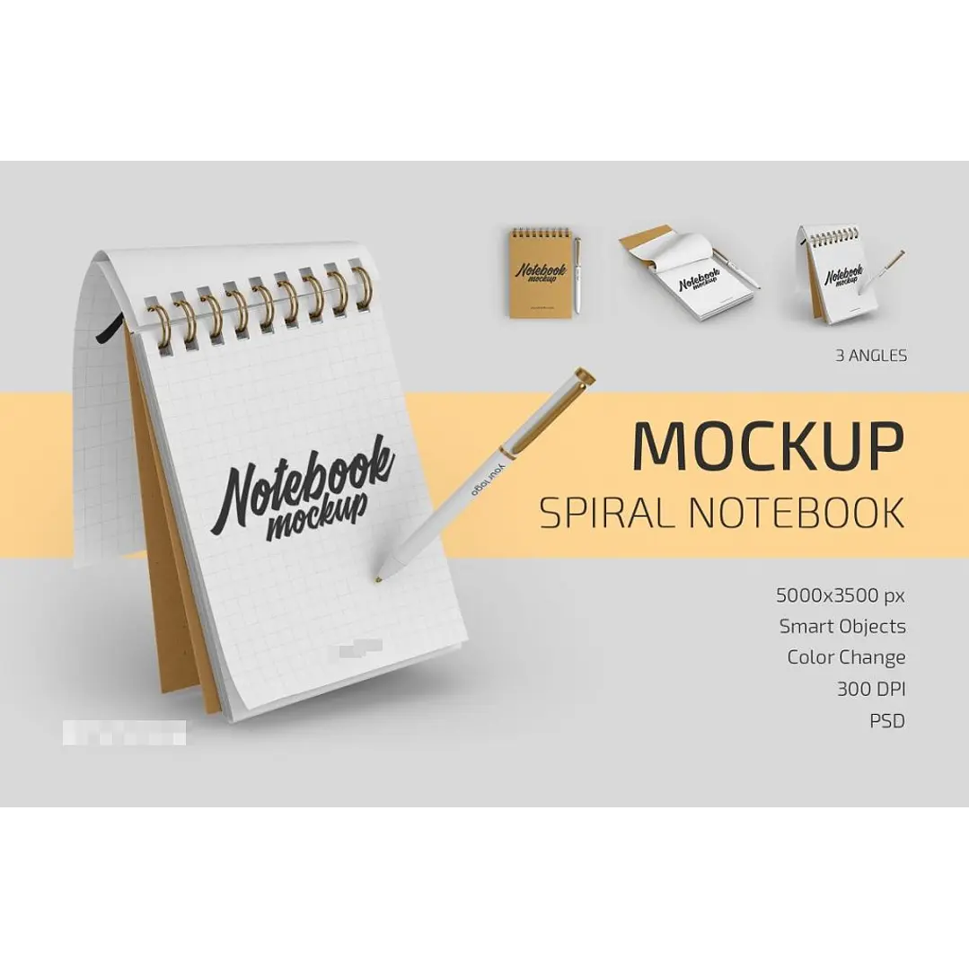 Mockup para Agenda Bloquinho Modelo 6 em Photoshop 3