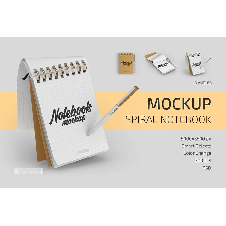 Mockup para Agenda Bloquinho Modelo 6 em Photoshop 3