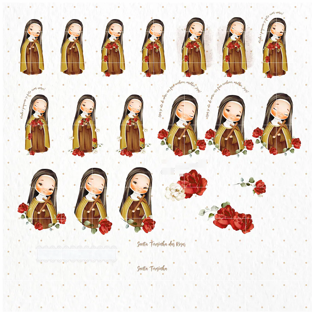 Kit Digital Santinhos Aquarelados V2 em Png  10