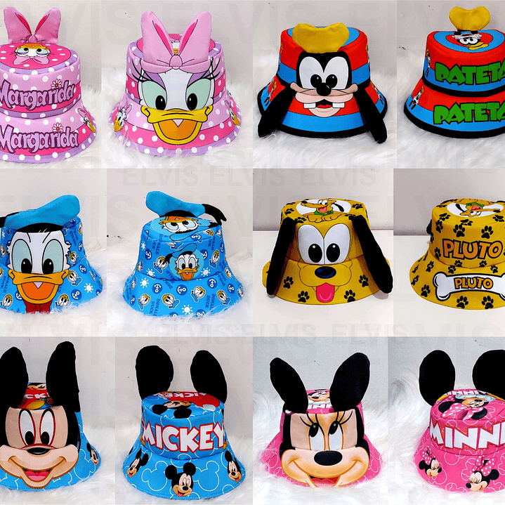 Pacote Modelos Prontos para Chapéu Bucket Personagens em CorelDraw 3