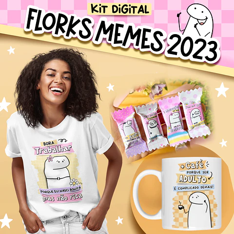 Kit Digital Florks Memes 2023 em Png