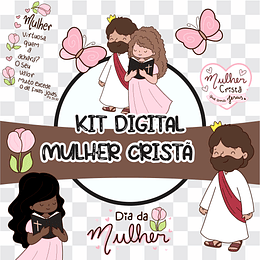 Kit Digital Mulher Cristã Frases em Png 